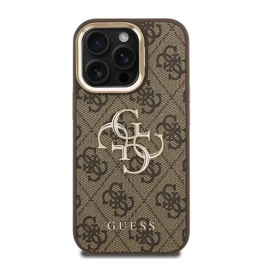 Guess PU 4G Metal Logo álló fliptok iPhone 15 Pro Barna tok - 3