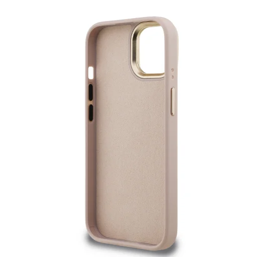 Guess PU 4G Metal Logo Stand Camera Frame tok iPhone 15 Pink - 6