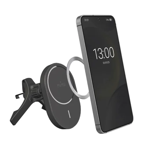 Puro autós tartó Qi2 töltővel, MagSafe kompatibilis - fekete - 2