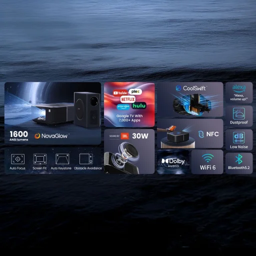 Yaber K3 Pro LCD FullHD 1080p Multimédia Projektor JBL Hangszórókkal és Mélynyomóval - Fekete - 17