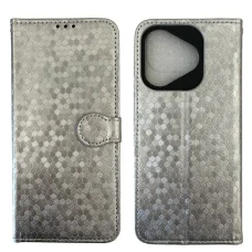  Honor 400 Lite ezüst irizáló fliptok bankkártya tartóval, csuklópánttal