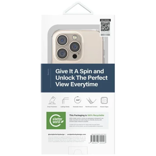 Uniq Swivix 360 Forgatható Kitámasztós iPhone 16 tok - Arany - 5