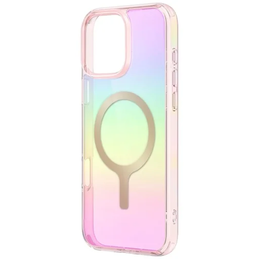 Uniq Iridescia Magclick Töltőtok iPhone 16 Pro Max-hoz - Rózsaszín tok - 2