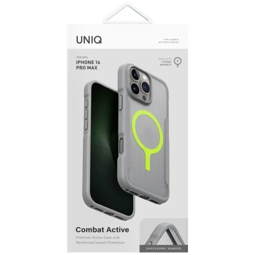 Uniq Combat Active Magclick Töltőtok iPhone 16 Pro Max - Szürke tok - 5