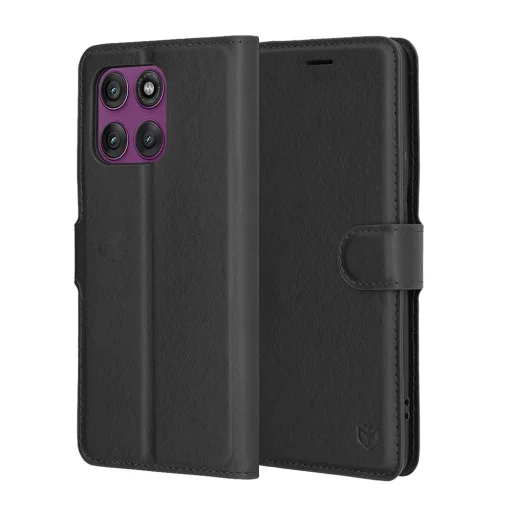  Techsuit - Bőrtok - Motorola Edge 60 Pro - Fekete tok - 1