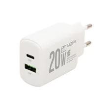 HOME SA20PPS USB hálózati gyorstöltő, 20 Watt, 2in1: USB-A + USB-C aljzat, QC + PD + PPS gyorstöltés, GaN technológia