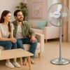 Techwood TVI-455 fém álló ventilátor, 40 cm-es lapátátmérő, 50 W, 3 sebesség, oszcillálás, hálózati tápellátás thumbnail