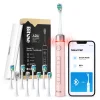  Bitvae - Elektromos Fogkefe (S2 Smart) - Ultrahangos, Puha, 8 Fej, Tok, Piros Fény Nyomásérzékelő, 5 Mód, 1400mAh - Rózsaszín