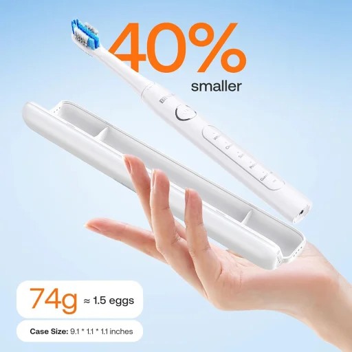  Bitvae - Elektromos Fogkefe Napi (D2) - Ultrahangos, 8 Fej, Tartó, Tok, Intelligens Időzítő, IPX7, 5 Mód, Újratölthető - Fehér - 6