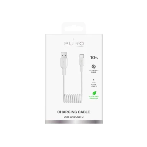 Puro spirál Type-C USB kábel 10W 1m - fehér - 2