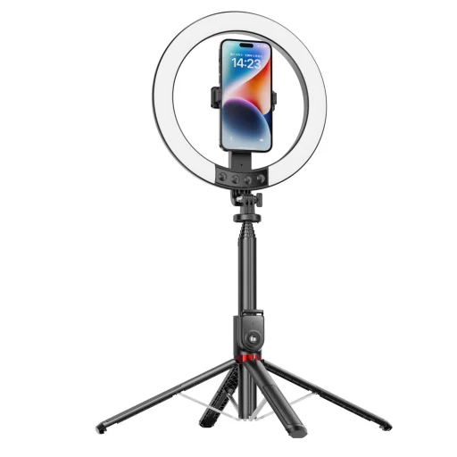 Blavec Selfie Körfényt lámpa Alumínium Aura LED RGB Körfény P50 25cm állvány + távirányító + 2,3 méter (RLP50-TRB23) fekete - 3