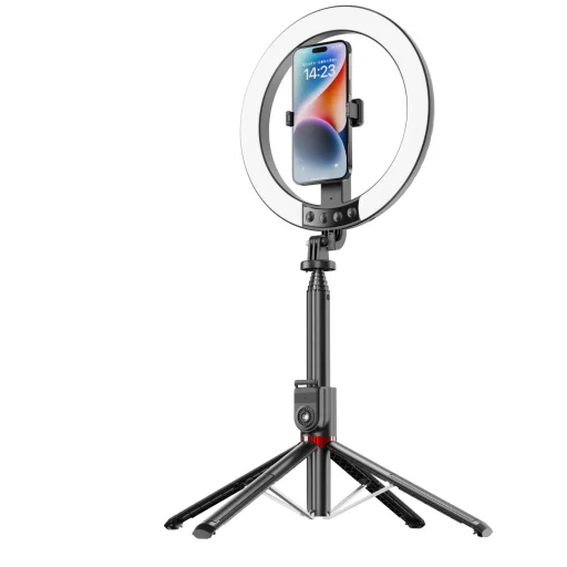 Blavec Selfie Körfényt lámpa Alumínium Aura LED RGB Körfény P50 25cm állvány + távirányító + 2,3 méter (RLP50-TRB23) fekete - 5