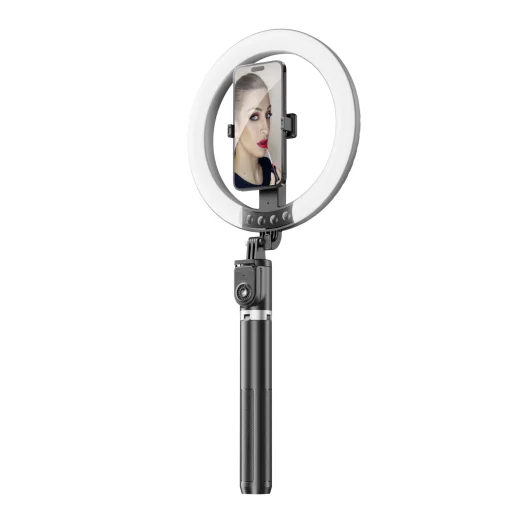 Blavec Selfie Ring lámpa Aura LED Ring P55 25cm állvány + távirányító + 2,3 méter (RLP55-TRB23) fekete - 6