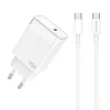 JELLICO fali töltő C105 GaN PD 45W 1xUSB-C + kábel USB-C - USB-C Fehér thumbnail