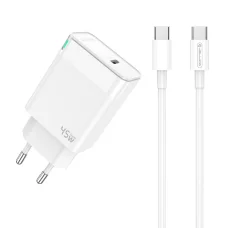 JELLICO fali töltő C105 GaN PD 45W 1xUSB-C + kábel USB-C - USB-C Fehér