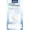 JELLICO fali töltő C79 GaN PD 65W 2xUSB-C + 1xUSB QC3.0 + kábel USB-C - USB-C Fehér thumbnail