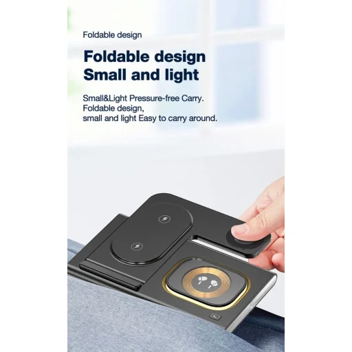 JELLICO vezeték nélküli töltő 3 az 1-ben W12 15W Fekete - 4