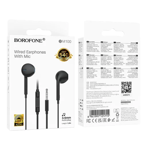 Borofone Fülhallgató BM100 Fuente mikrofonnal fekete - 4