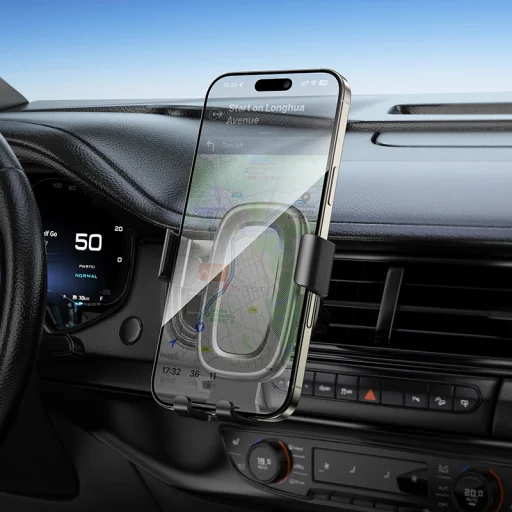 Borofone autós telefontartó BH129 Follower gravitációs szellőzőre erősíthető fekete - 6