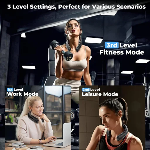  Techsuit - Nyakventilátor (S11) - Hordozható, Szilikon Támasszal, 4-szeres Légáramlás, Digitális Kijelző, 4000mAh, 4800RPM - Fehér - 4