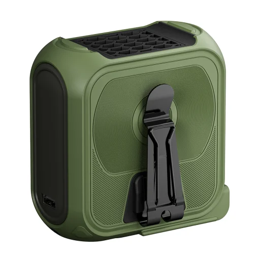  Techsuit - Prémium Hordozható Mini Ventilátor (Z13) - Power Bankkal, Újratölthető, 5 Szélsebességgel, Övbújtatóval, 10000mAh - Zöld - 2