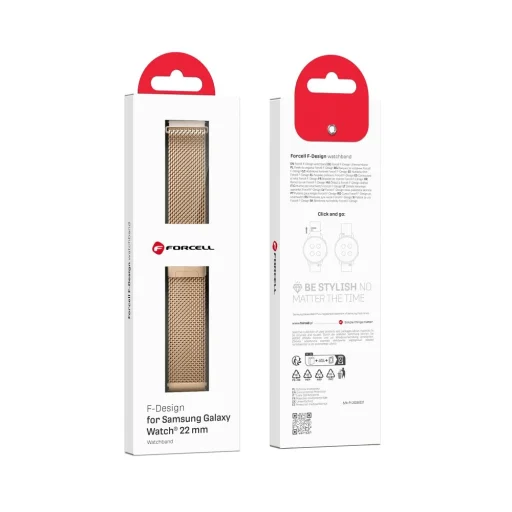 FORCELL F-DESIGN FS10 rozsdamentes acél szíj SAMSUNG Watch 22 mm arany - 10