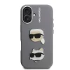 iPhone 16 Szürke Karl Lagerfeld Szemcsés PU K&CH Heads tok thumbnail
