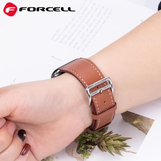 FORCELL F-DESIGN FA20 mágneses eco-bőr szíj APPLE Watch 42 / 44 / 45 / 49 mm barna - 6