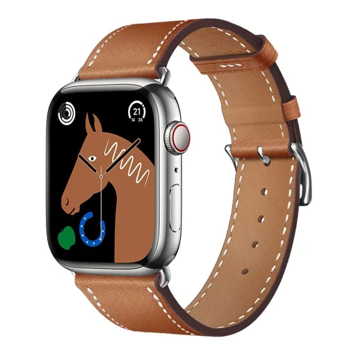 FORCELL F-DESIGN FA20 mágneses eco-bőr szíj APPLE Watch 42 / 44 / 45 / 49 mm barna - 1