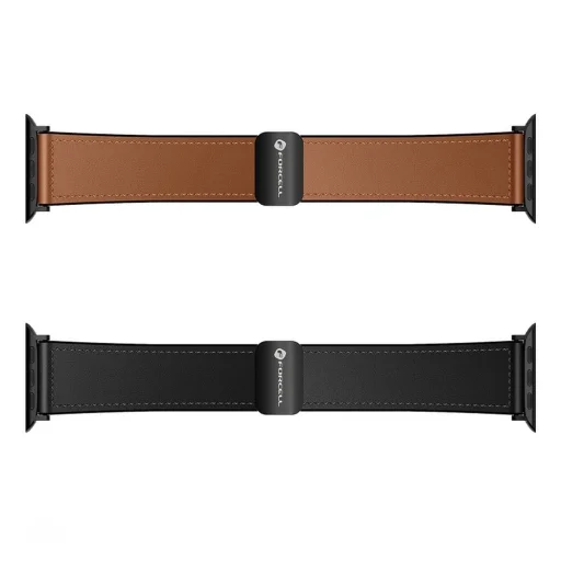 FORCELL F-DESIGN FA21 környezetbarát bőrszíj APPLE Watch 42 / 44 / 45 / 49 mm fekete - 7