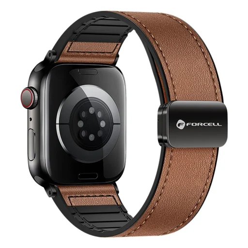 FORCELL F-DESIGN FA21 eco bőrszíj Apple Watch 42 / 44 / 45 / 49 mm barna - 1
