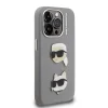  iPhone 15 Pro Max szürke Karl Lagerfeld Grained PU K&CH Heads tok - 4