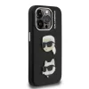  iPhone 15 Pro fekete Karl Lagerfeld Grained PU K&CH Heads tok - 3