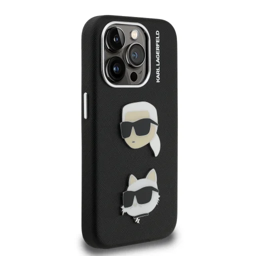  iPhone 15 Pro Max Karl Lagerfeld Grained PU K&CH Heads tok - 4