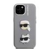  iPhone 15 Szürke Karl Lagerfeld Grained PU K&CH Heads tok thumbnail
