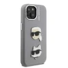 iPhone 15 Szürke Karl Lagerfeld Grained PU K&CH Heads tok thumbnail