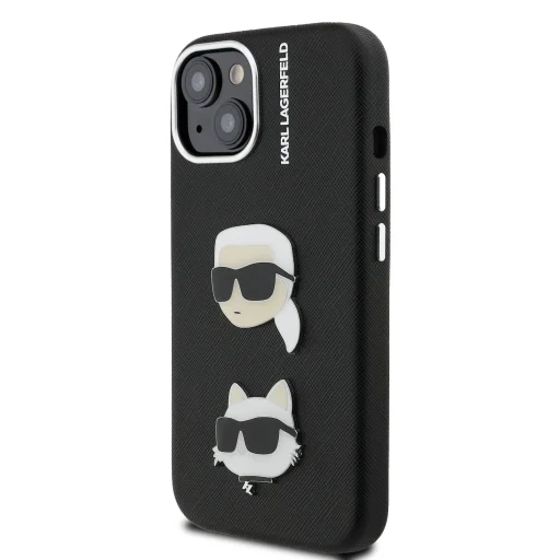  iPhone 15 Karl Lagerfeld Grained PU K&CH Heads tok - 2