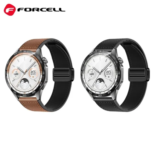 FORCELL F-DESIGN FS20 mágneses öko bőr szíj Samsung Galaxy Watch 22 mm fekete - 11
