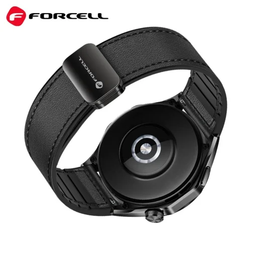 FORCELL F-DESIGN FS20 mágneses öko bőr szíj Samsung Galaxy Watch 22 mm fekete - 8