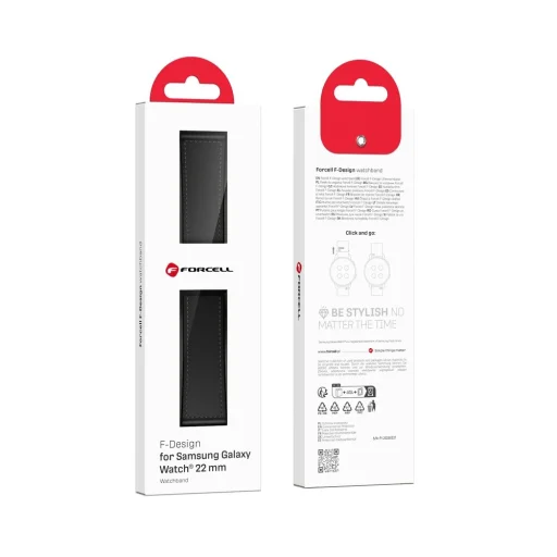FORCELL F-DESIGN FS20 mágneses öko bőr szíj Samsung Galaxy Watch 22 mm fekete - 12