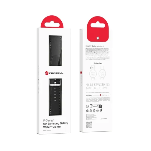 FORCELL F-DESIGN FS21 öko bőrszíj SAMSUNG Watch órához 20 mm fekete - 11