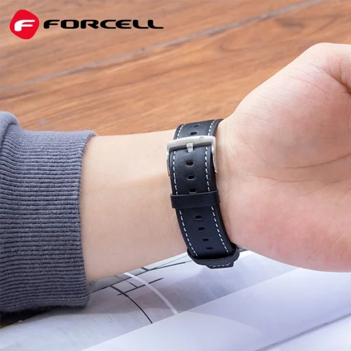 FORCELL F-DESIGN FS21 öko bőrszíj SAMSUNG Watch órához 20 mm fekete - 4