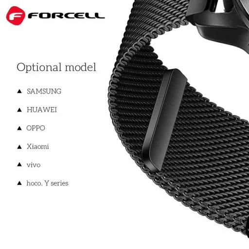 FORCELL F-DESIGN FS11 mágneses rozsdamentes acél szíj SAMSUNG Watch-hoz 20 mm ezüst - 6