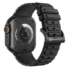 FORCELL F-DESIGN FA06 szilikon szíj Apple Watch 42 / 44 / 45 / 49 mm-hez fekete