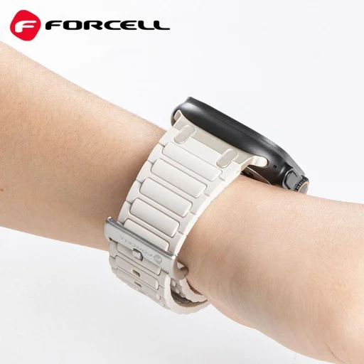 FORCELL F-DESIGN FA06 szilikon szíj Apple Watch 42 / 44 / 45 / 49 mm-hez fehér - 2