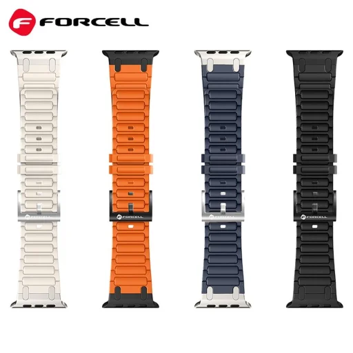 FORCELL F-DESIGN FA06 szilikon szíj Apple Watch 42 / 44 / 45 / 49 mm-hez fehér - 8