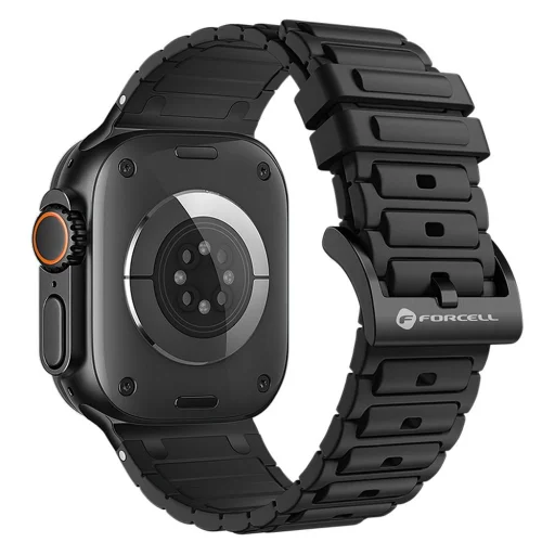 FORCELL F-DESIGN FA06 szilikon szíj Apple Watch 42 / 44 / 45 / 49 mm-hez fekete - 1