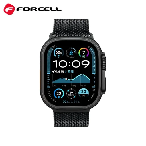 FORCELL F-DESIGN FA11 rozsdamentes acél szíj APPLE Watch 38 / 40 / 41 mm fekete - 2