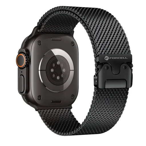 FORCELL F-DESIGN FA11 rozsdamentes acél szíj APPLE Watch 38 / 40 / 41 mm fekete - 1