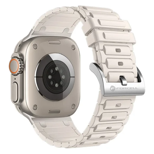 FORCELL F-DESIGN FA06 szilikon szíj Apple Watch 42 / 44 / 45 / 49 mm-hez fehér - 1